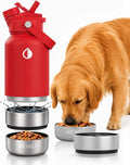 Pet Travel Water Bottle with Attached Drinking Bowl