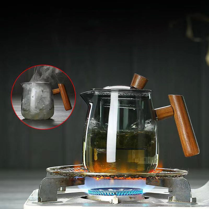 Creative Wooden Handle Glass Tea Set, iBuyXi.com