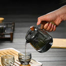 Creative Wooden Handle Glass Tea Set, iBuyXi.com