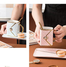 Creative and Gold Handbag Mug Set with Tray Design, iBuyXi.com