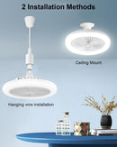 Ceiling Fan With Lights Remote Control E27 Converter Base 30W Smart Remote Control Ceiling Fan With LED Lighting For Living Room- iBuyXi.com