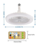 Ceiling Fan With Lights Remote Control E27 Converter Base 30W Smart Remote Control Ceiling Fan With LED Lighting For Living Room- iBuyXi.com