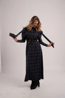 Plaid Slip Dress and Cardigan Set