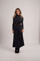 Plaid Slip Dress and Cardigan Set