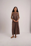 Plaid Slip Dress and Cardigan Set
