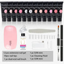 Polygel Nail Extension Kit, 12 Colors with Mini UV Lamp