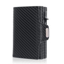 Pop-Up RFID Slim Card Holder Wallet for Men Minimalist Leather Credit Card Wallet with Cash Slot Coin Pocket EDC Travel Wallet