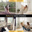 Portable Hammock Chair Swing with Wooden Spreader Bar