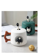 Cute 3D Husky Mug Lid Included with Spoon, ibuyxi.com