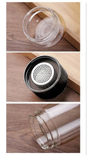 390ML Glass Tea Water Bottle Double Layer Infuser, iBuyXi.com