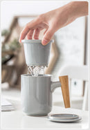 Ceramic Filter Wooden Handle Lid Mug, ibuyxi.com, ibuyxi.com