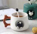 Cute 3D Husky Mug Lid Included with Spoon, ibuyxi.com