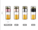 390ML Glass Tea Water Bottle Double Layer Infuser, iBuyXi.com