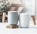 Ceramic Filter Wooden Handle Lid Mug, ibuyxi.com