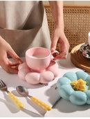 Custom Ceramic Cappuccino Set Flower Design, ibuyxi.com