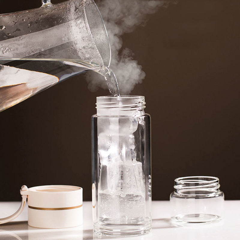 Creative Glass Thermos Mug Portable Vacuum Flask, ibuyxi.com