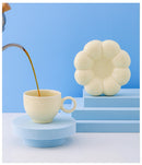 Custom Ceramic Cappuccino Set Flower Design, ibuyxi.com