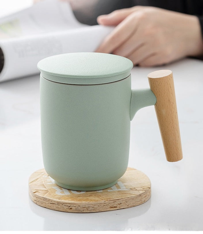 Ceramic Filter Wooden Handle Lid Mug, ibuyxi.com, ibuyxi.com