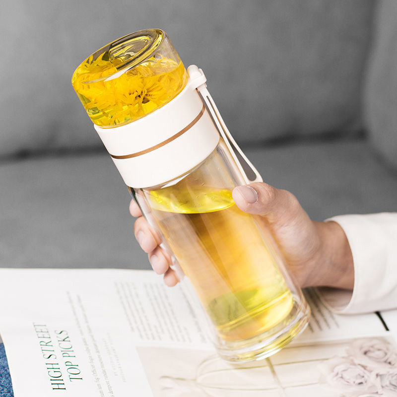 Creative Glass Thermos Mug Portable Vacuum Flask, ibuyxi.com