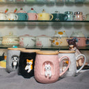 Animal Personality 3D Ceramic Spoon Lid Mug, ibuyxi.com