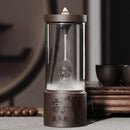 Meditation Monk Backflow Incense Burner + Free 5 Incense Cones,Glass Cover Ceramic Crafts Teahouse Ornaments Home Decor  Censer - ibuyxi.com