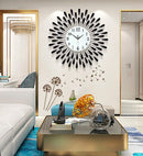Crystal Sun Modern Silent Wall Clock Home Decor, ibuyxi.com