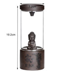 Meditation Monk Backflow Incense Burner + Free 5 Incense Cones,Glass Cover Ceramic Crafts Teahouse Ornaments Home Decor  Censer - ibuyxi.com
