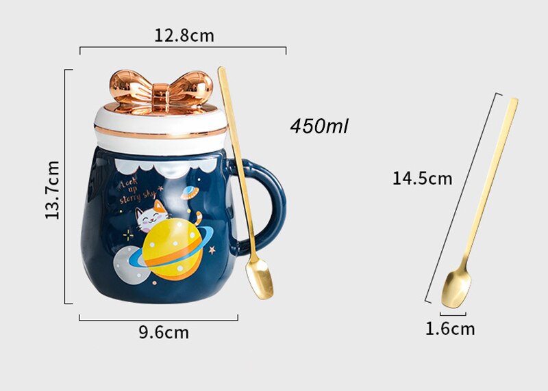 Creative Golden Bow Mug Ceramic Cup with Cover - view 10