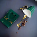 Retro Heart-Shape Ceramic Coffee Mug Set, ibuyxi.com