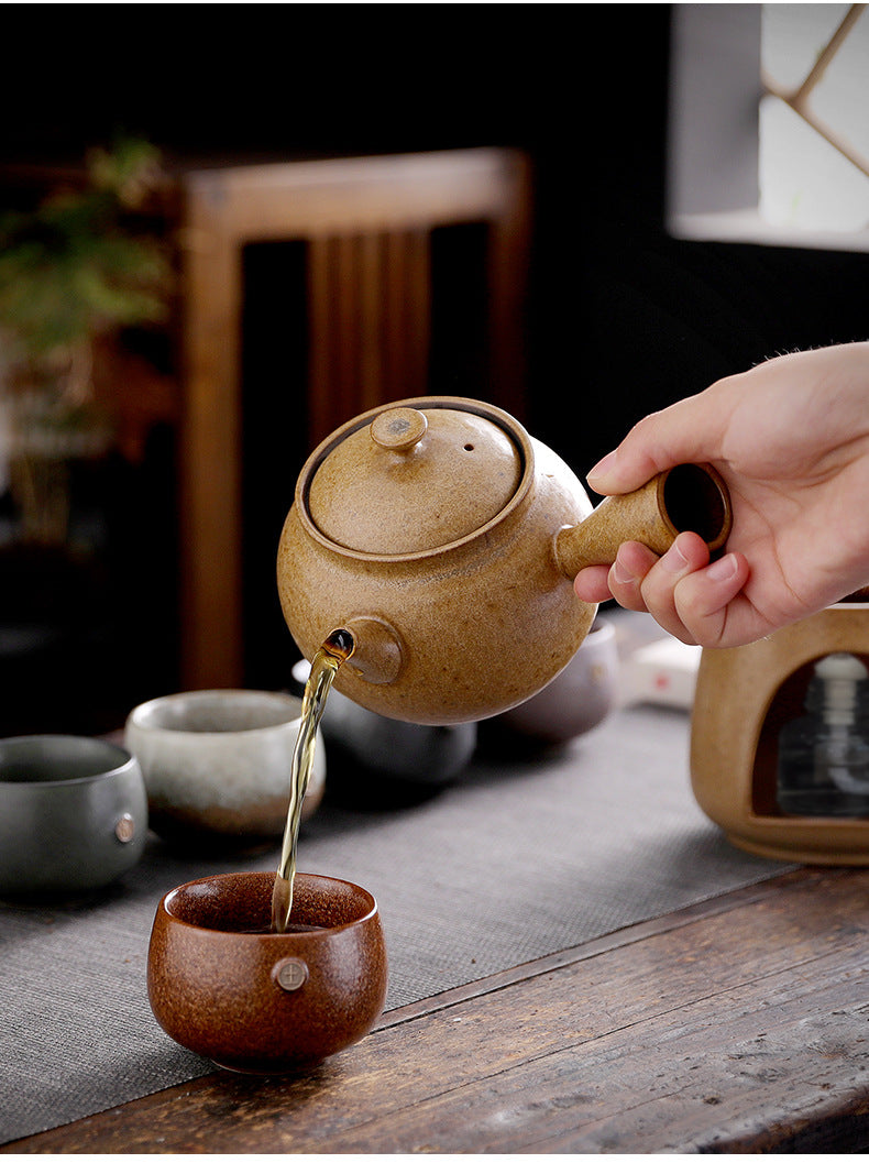 Retro Ceramic Tea Pot Clay Mug Set, ibuyxi.com