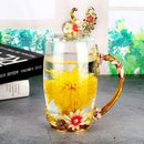 Red Rose Enamel Crystal Mug Elegant Gift, ibuyxi.com
