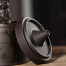 Meditation Monk Backflow Incense Burner + Free 5 Incense Cones,Glass Cover Ceramic Crafts Teahouse Ornaments Home Decor  Censer - ibuyxi.com