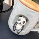 Animal Personality 3D Ceramic Spoon Lid Mug, ibuyxi.com