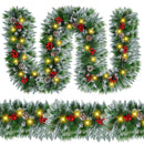 Pre-Lit Christmas Garland 9FT with Berries