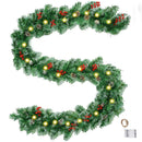 Pre-Lit Christmas Garland 9FT with Berries