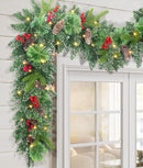 Pre-Lit Christmas Garland 9FT with Berries