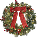 Pre-Lit Christmas Wreath with Pinecones