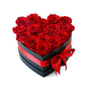 Preserved Eternal Rose Heart Gift Box - Black