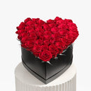 Preserved Eternal Rose Heart Gift Box - Black