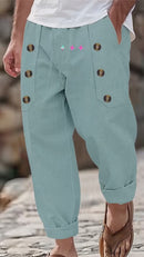 Men's Drawstring Linen Beach Pants