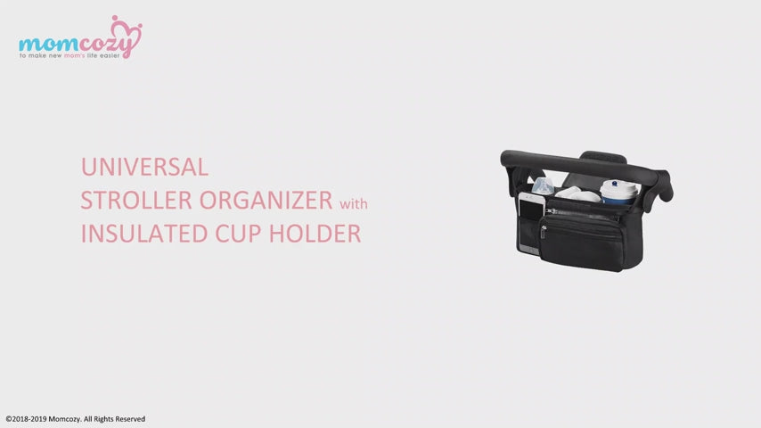 Deluxe Stroller Organizer Caddy with Dual Insulated Cup Holders