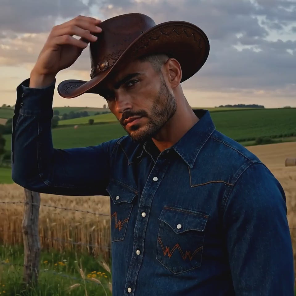 Men's Western Denim Snap Shirt - Vogue style countryside video