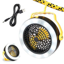 Rechargeable Camping Tent Fan with LED Light
