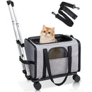 Rolling Pet Carrier with Wheels for Cats & Small Dogs