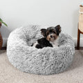 Round Faux-Fur Calming Cuddler Bed for Dogs