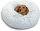 Round Faux-Fur Calming Cuddler Bed for Dogs