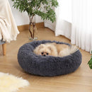 Round Faux-Fur Calming Cuddler Bed for Dogs