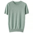 Short Sleeve Crew Neck Knit Sweater