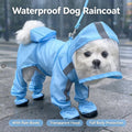 Small Dog Waterproof Raincoat with Rain Shoes Boots,Pet Puppy Cat Full Body