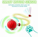 Smart Motion-Sensor Rolling Ball Cat Toy with Tail